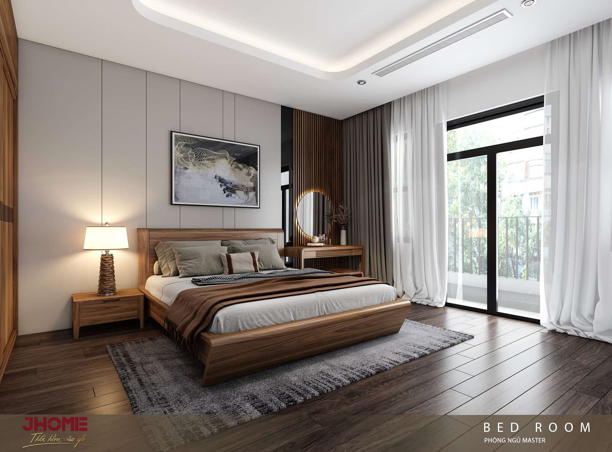 Giường gỗ óc chó