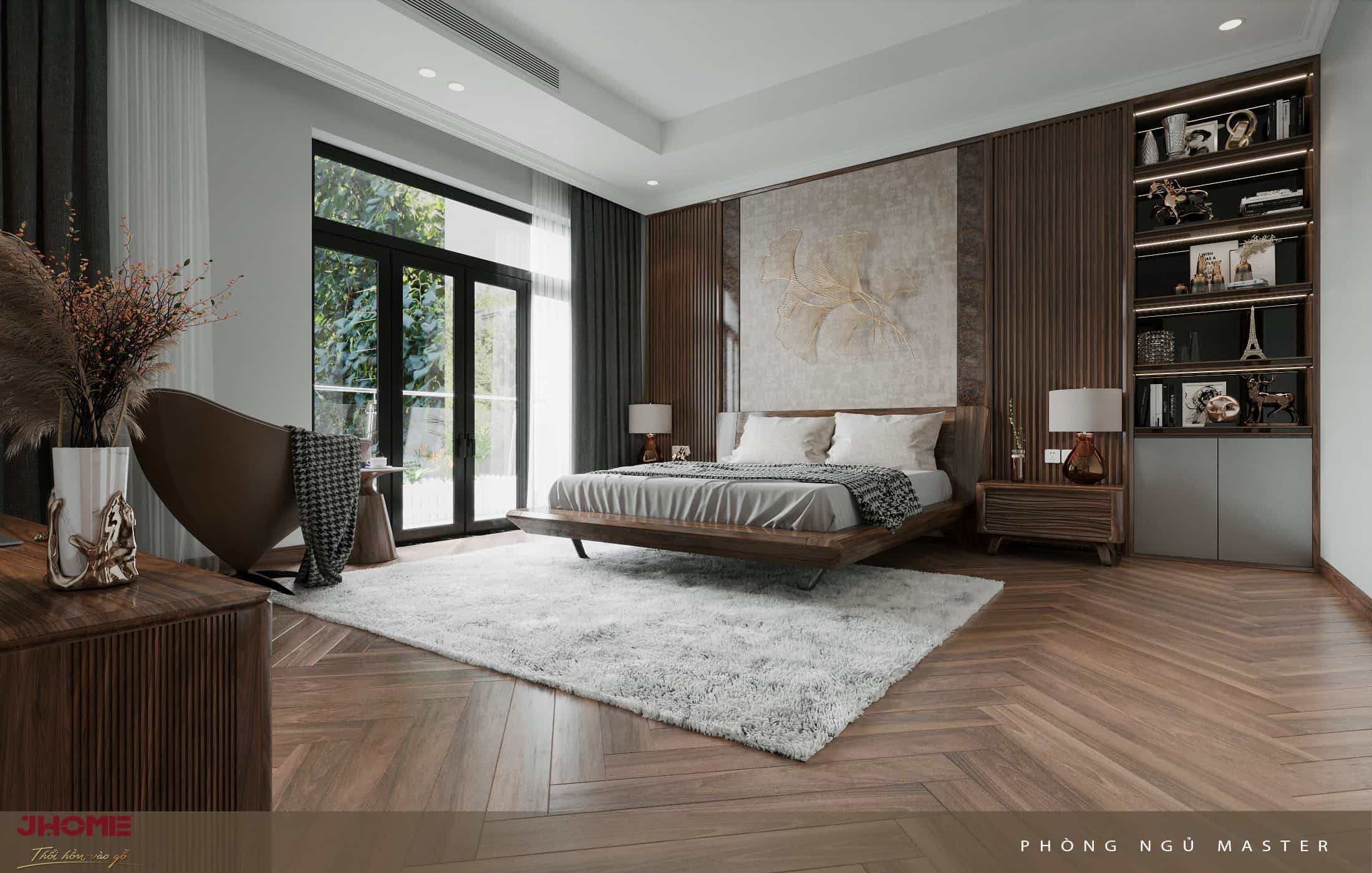 Giường gỗ óc chó