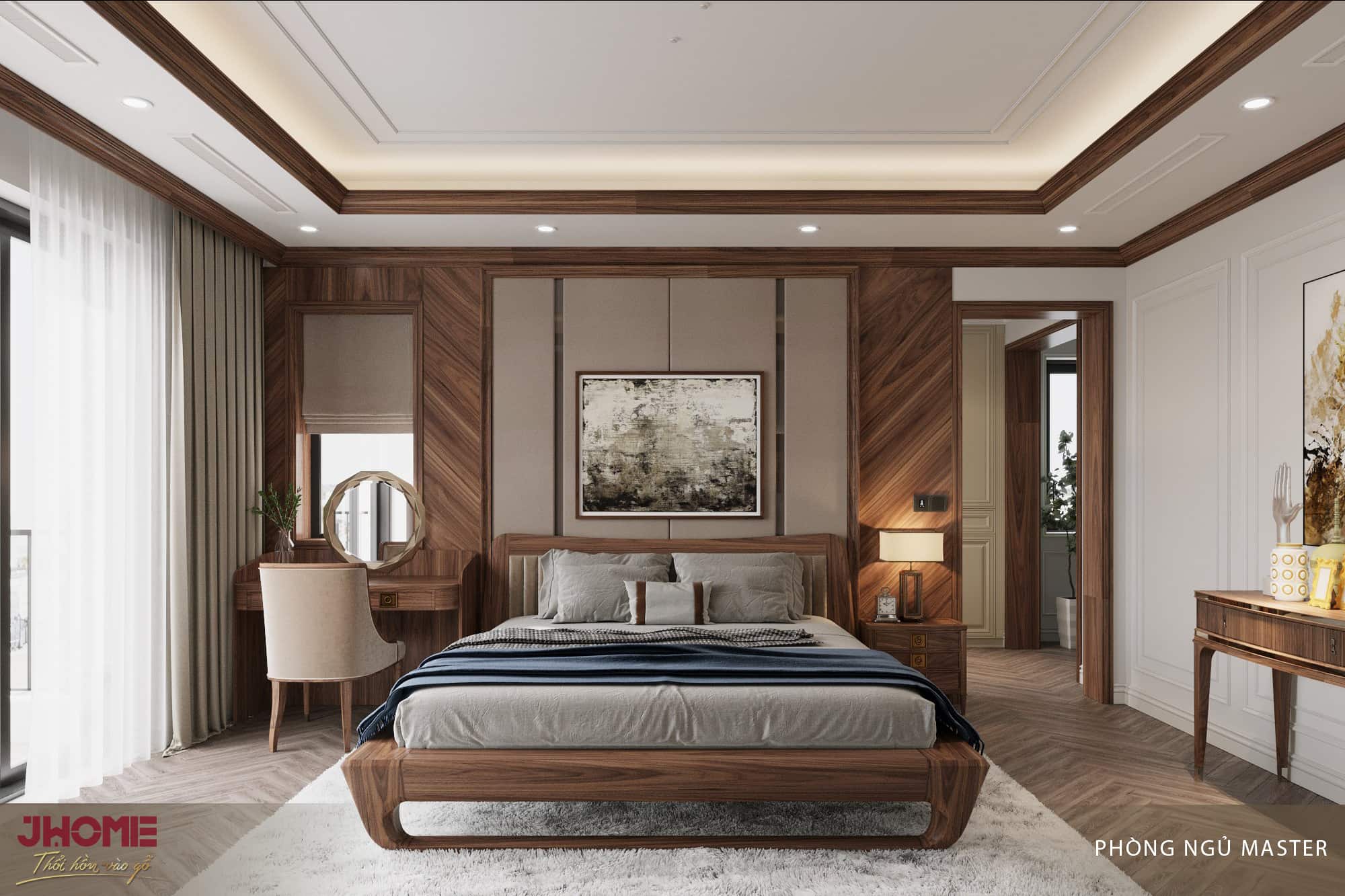 Giường gỗ óc chó