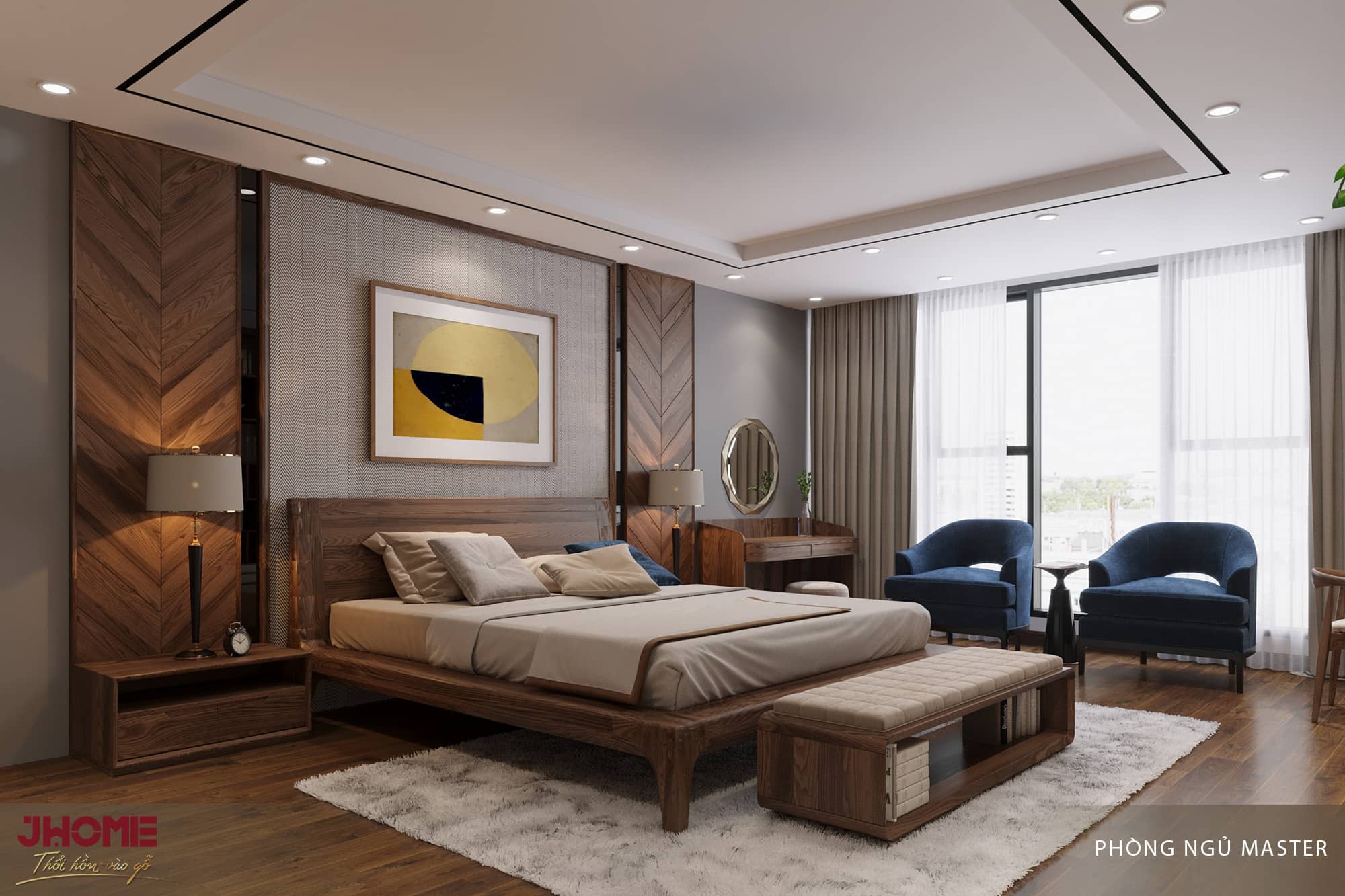 Giường gỗ óc chó